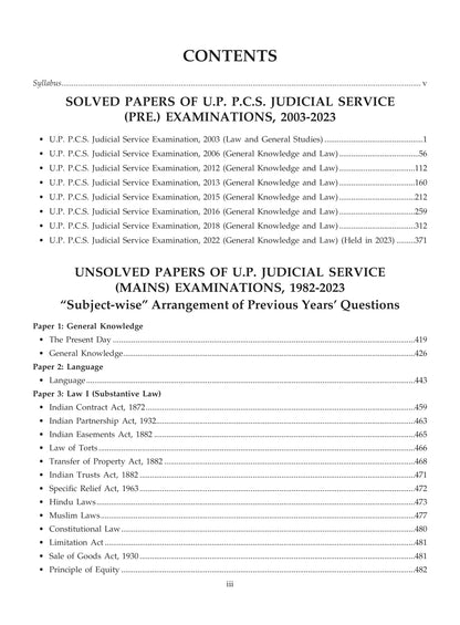 Solved Papers of Uttar Pradesh Judicial Service (Preliminary) Examinations | Answers with Explanations | Including Answers According to "BNS, 2023", ... Papers (1982-2023) | Singhal Law Publiations