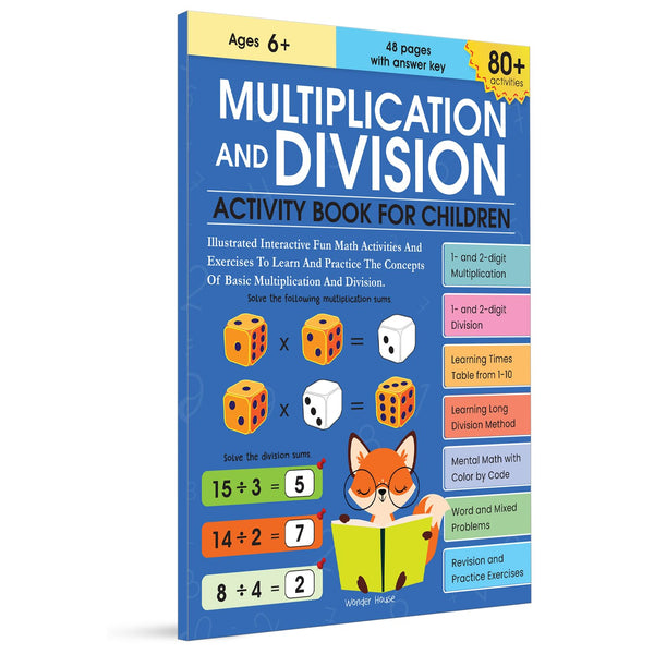 Multiplication And Division Activity Book For Children | Age 6–9 Years | 80+ Math Engaging Activities | Build Kids Math Fluency | Fun Learning | Problem-Solving & Logical Thinking | Premium Paperback