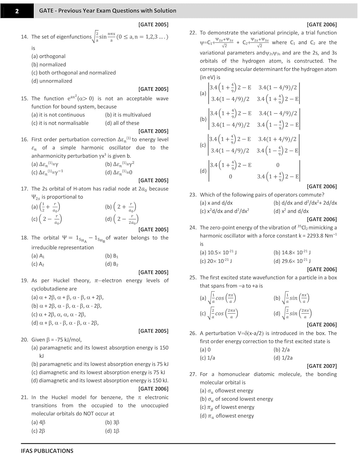 CSIR NET Chemical Science and GATE Chemistry PYQ Book | Previous Year Questions with Detailed Solutions Combo 2 Books | Best Chemistry Book for CSIR NET & GATE Exams | IFAS Publications