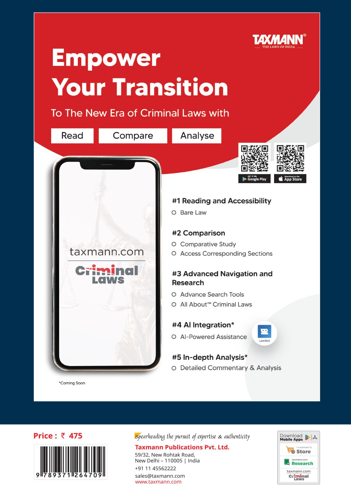 Taxmann's Bharatiya Nagarik Suraksha Sanhita 2023 [Bare Act] – Affordably Priced Edition Presenting the Complete Text—Along with Comparative Tables | Legislative Aids