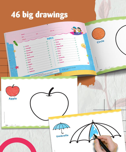 Colouring and Drawing Books for Kids | Practice Copy Color Books | For Preschool, Nursery, Early Learners and Kindergarten Children | 2 to 5 Year Old | Pack of 2
