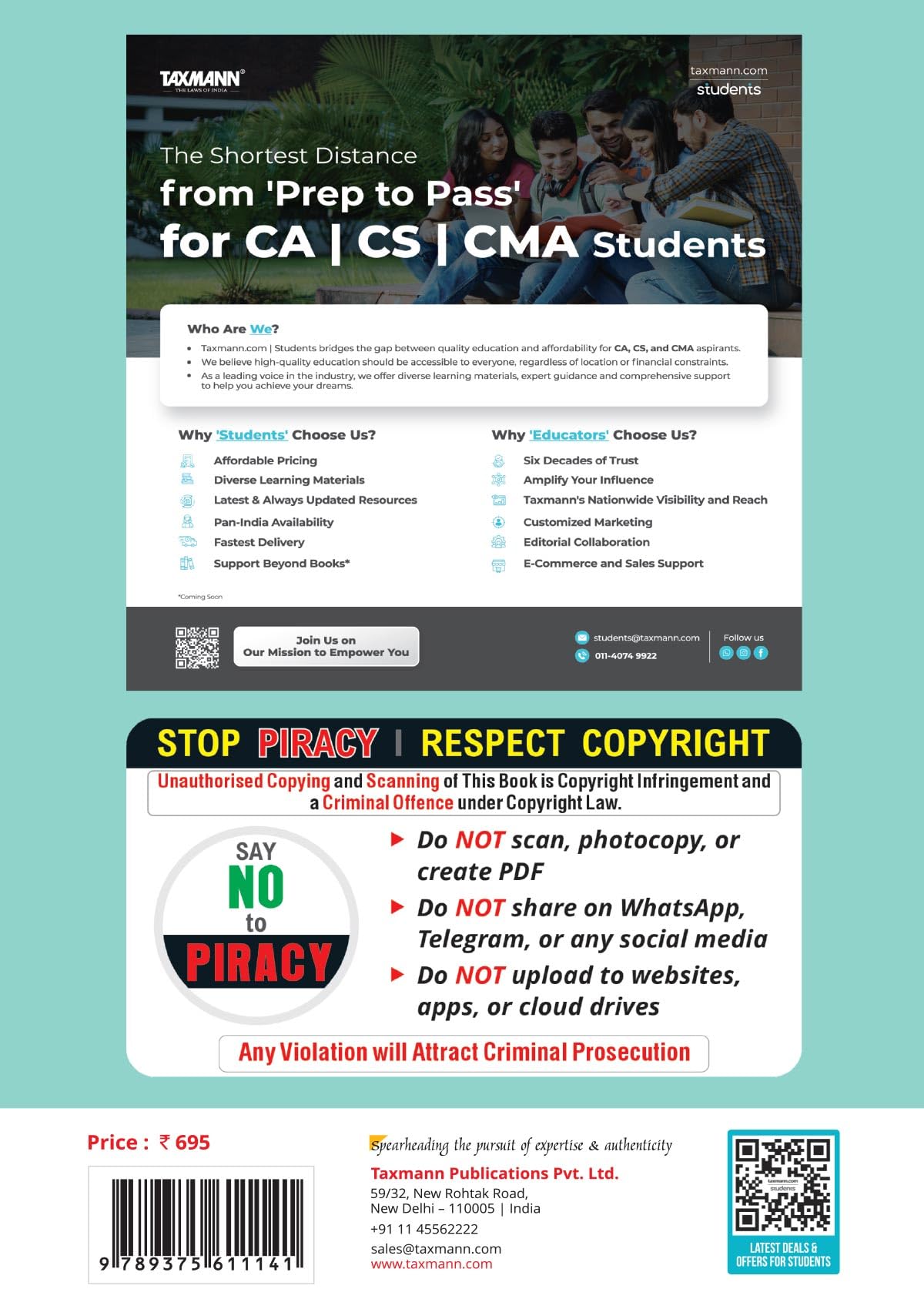 Taxmann's CRACKER for Direct & Indirect Taxation (Paper 7 | DITX | DT & IDT) – A Decade of ICMAI Past-Exam Questions Solved & Updated for CMA Intermediate | Dec. 2026/June 2027 Exams