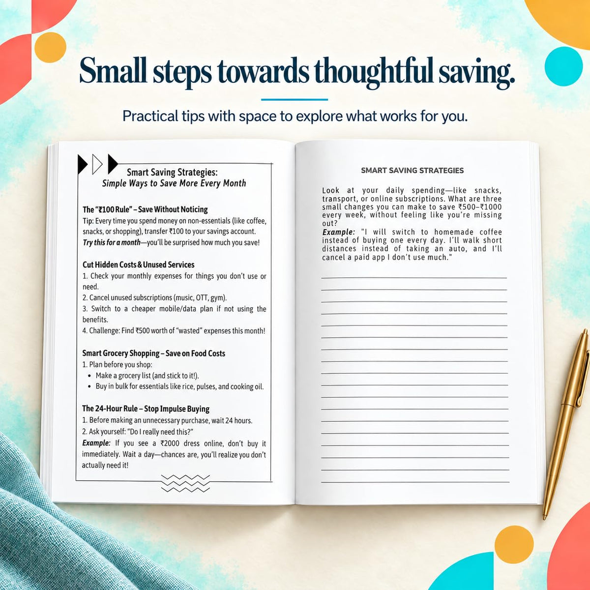 Your Financial Planner and Journal (205 Pages) | Budgeting, Saving, Investing, Debt Tracking, and Money Mindset Tool for Beginners: Learn Money Basics. Plan Simply. One Step at a Time