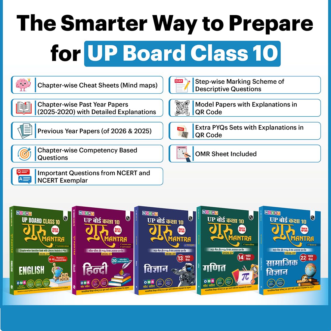 PW UP Board Class 10 Question Bank Guru Mantra (Hindi Medium) For Science, Maths, Social Science, English and Hindi Set of 5 Books For 2026-27 Exam | NEP 2020