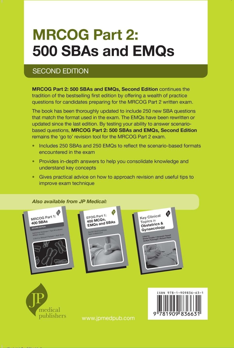 MRCOG Part 2: 500 SBAs and EMQs