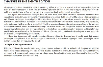 Discrete Mathematics And Its Applications | 8th Edition | Kenneth H. Rosen & Dr. Kamala Krithivasan