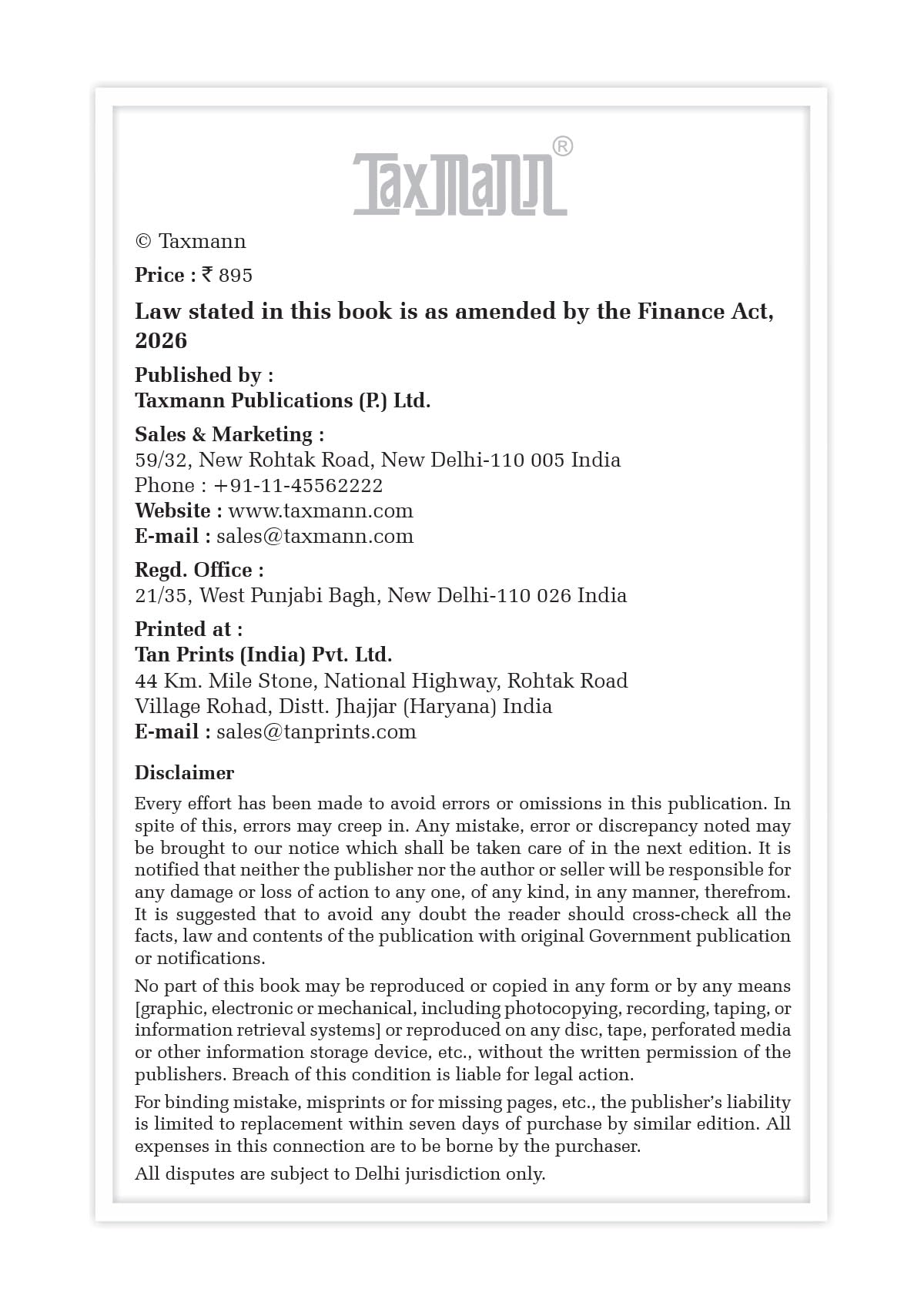 Taxmann's Income-Tax Act 2025 | POCKET [Finance Act 2026] – Compact Statutory Compendium with Four-Tier Section-Level Annotations | 1961 Act Cross-References | Allied Statutory Texts