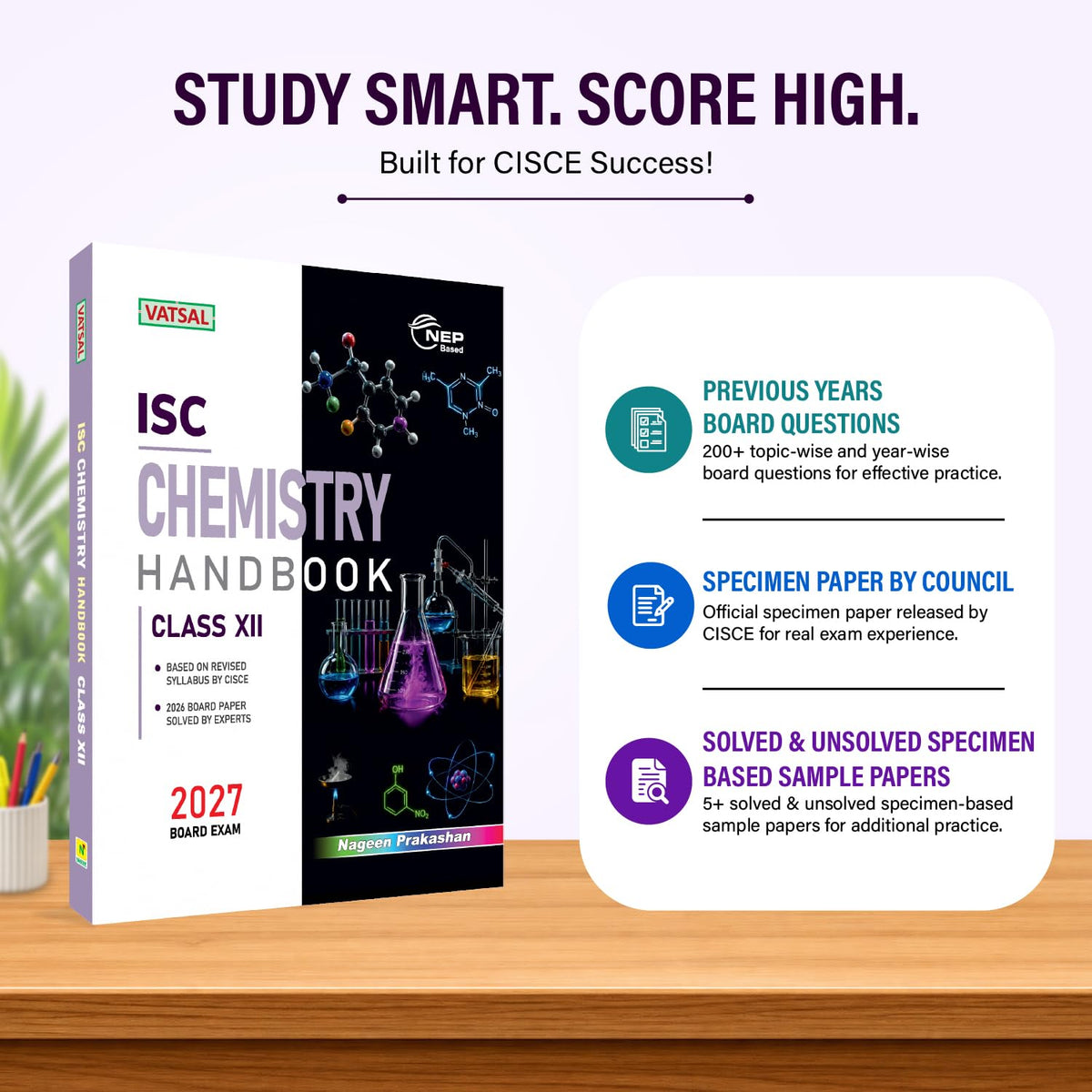Vatsal ISC Chemistry Handbook Class 12th for Board Exam 2026-27 | Latest Question Formats Sample Paper | Question Bank - Nageen Prakashan
