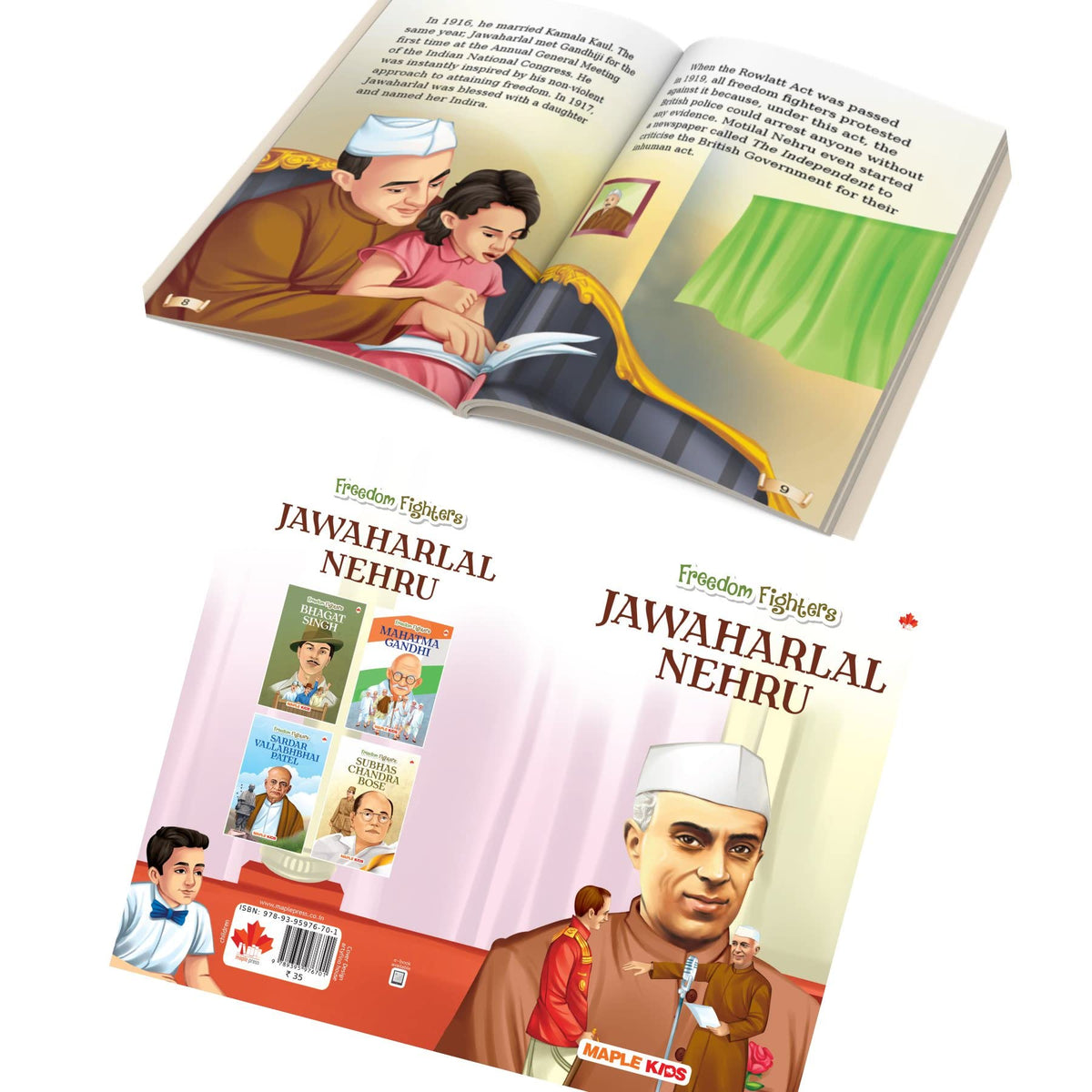 Story Books for Kids (Set of 5 Books) (Illustrated) - Indian Freedom Fighters - Biographies for Children - 6 Years to 10 Years Old - Gandhi, Patel, Nehru, Subhash Chandra Bose, Bhagat Singh