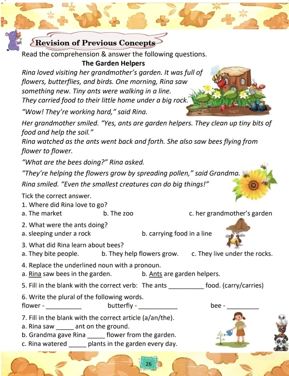 Class 2 English Grammar and Composition Book 2026 CBSE ICSE full syllabus with reading comprehensions Worksheets by Mathsninjas Bookland
