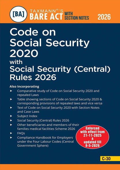 Taxmann's New Labour Codes with Central Rules COMBO [Bare Acts with Section Notes | 2026 Edition] – Code on Wages | IR | Social Security | OSHWC | 4 Books—with Case Laws | Comparative Studies | Others