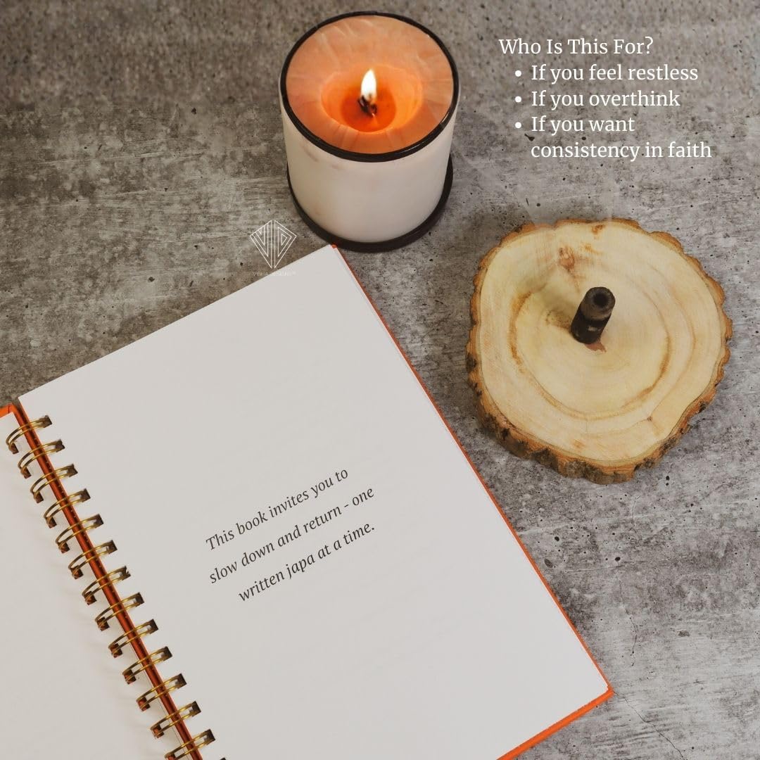 Vibha Designs Likhit Japa - Meditative Writing Practice Book | Mantra Writing Journal | 150 Pages | Premium Hardcover with Gold Detailing | Gift for ... Your Sadhna This Chaturmaas | 120 GSM Paper