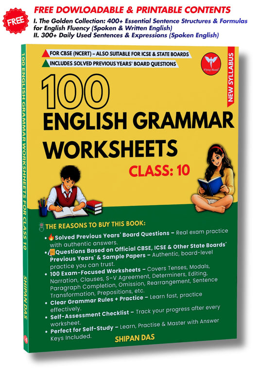 100 English Grammar Worksheets for Class 10