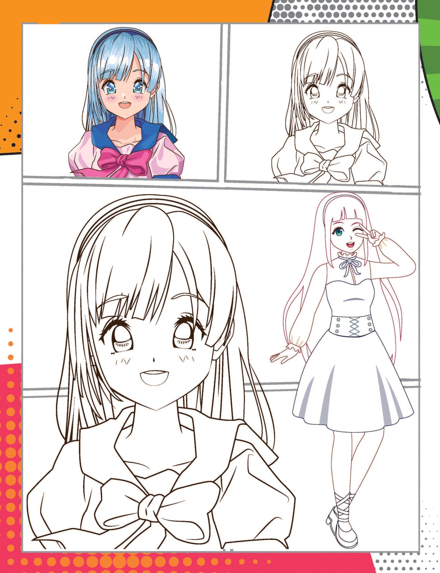 Colour Your Own Manga Book 1 | Free Manga Colouring Poster Included | Intricately Detailed Manga Line Art for Kids Age 4+ | Unleash Creativity & Artistic Exploration in the Vibrant World of Manga