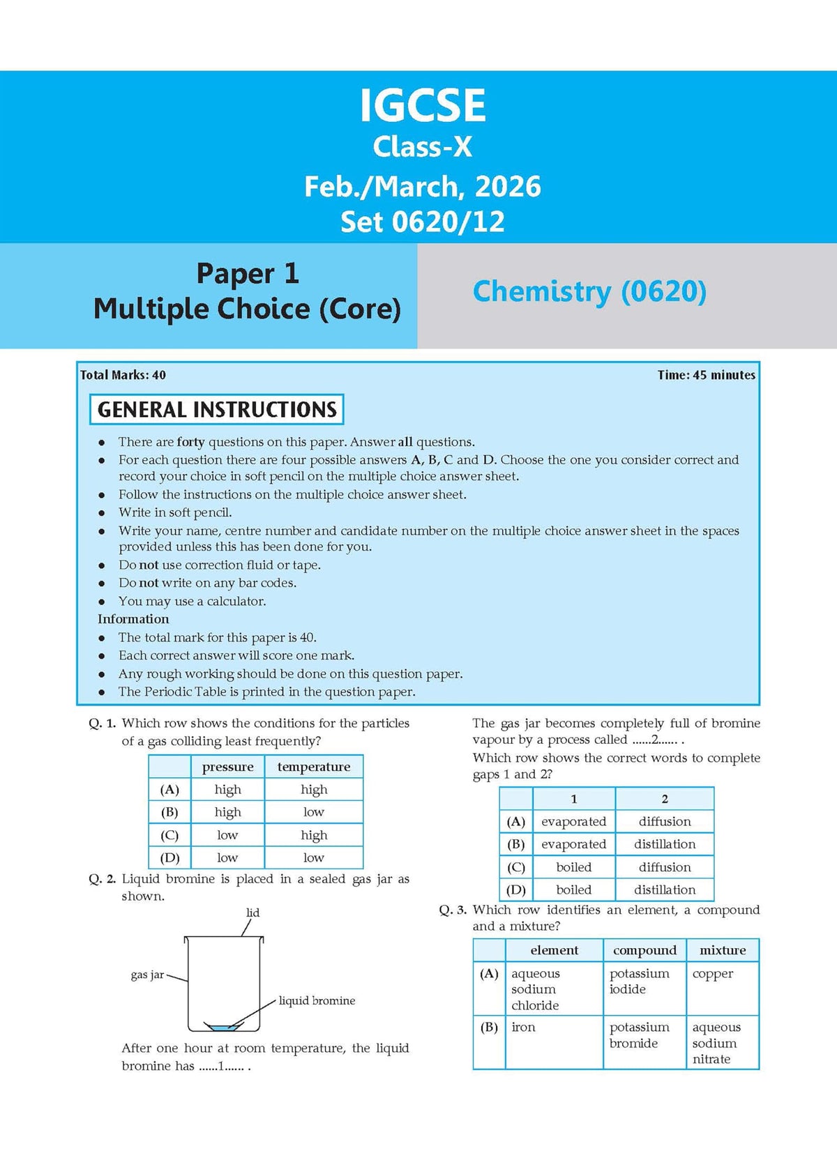 Oswaal IGCSE Topical Past Solved Papers l Chemistry (0620) | For 2027 Exam | With Oswaal AI
