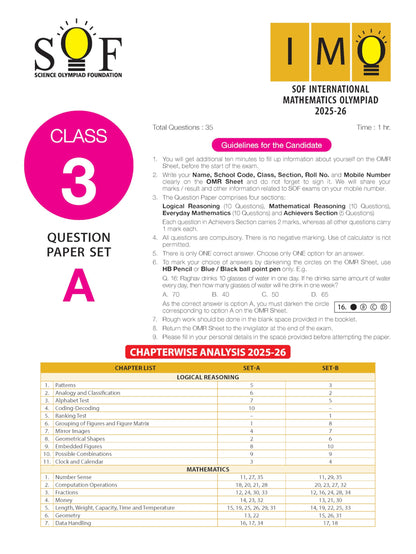 MTG IMO Olympiad 10 Previous Years Papers Class 3 Mathematics (2025-2021 Set A & B) - Model Test Papers with 24 Sample OMR Sheets | PYQ Book For SOF Olympiad 2026-27 Exam