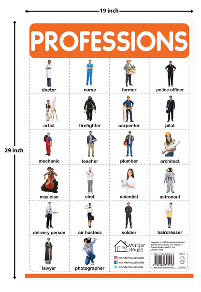 Professions - My First Early Learning Wall Chart: For Preschool, Kindergarten, Nursery And Homeschool