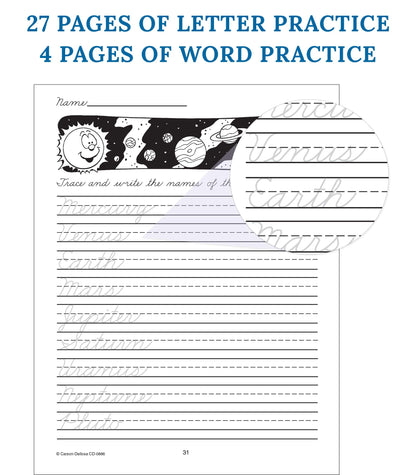 Carson Dellosa Beginning Cursive Handwriting Workbook, Traditional Writing Book With Number and Letter Tracing and Sight Words Practice, Classroom or Homeschool Curriculum