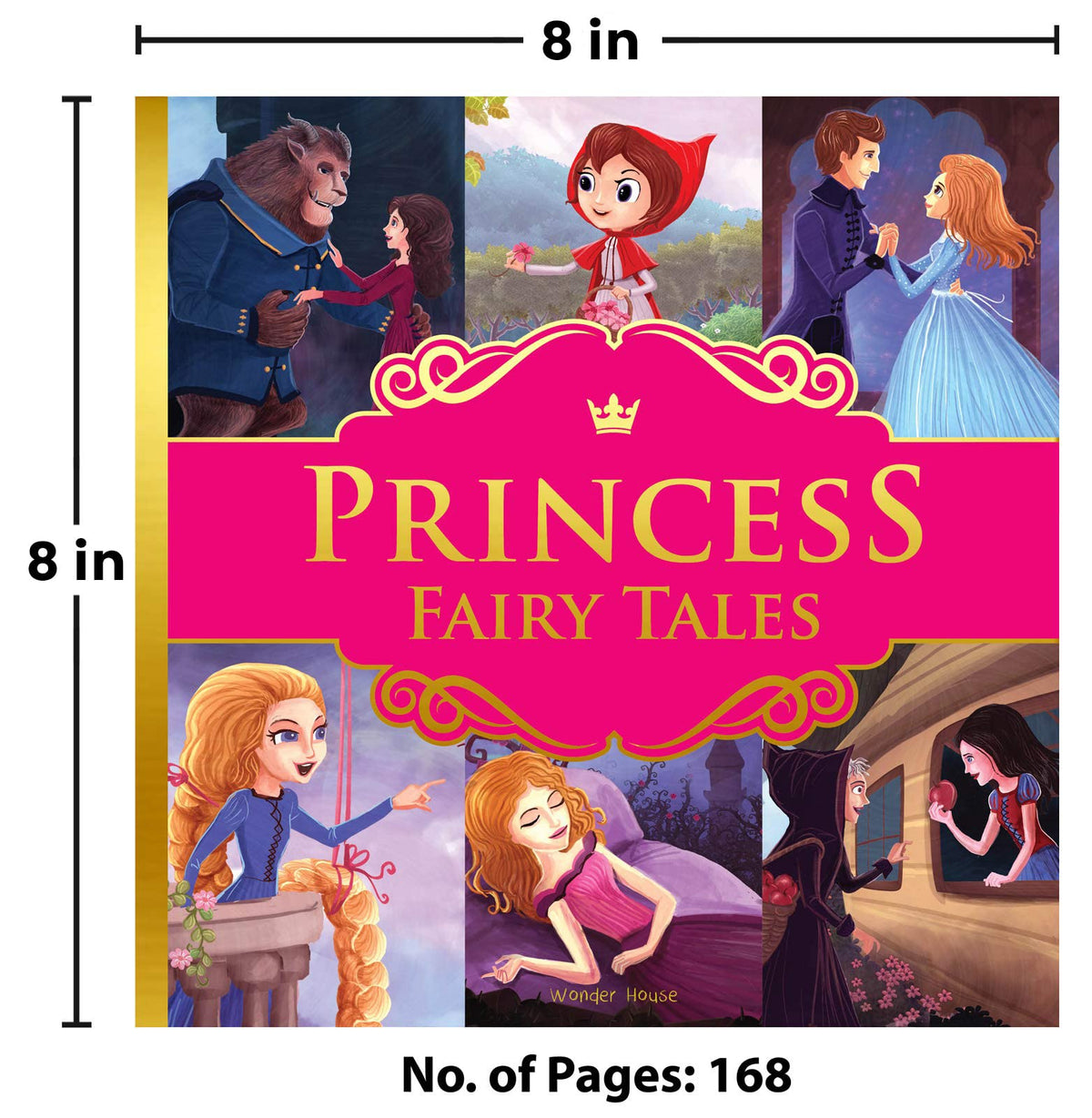 Princess Fairy Tales: Ten Traditional Fairy Tales For Children (Abridged and Retold With Large Font For Easy Reading) 8 Inches X 8 Inches - Hardback
