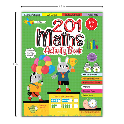 201 Maths Activity Book: Fun Activities and Practice Sheets | Learn Counting, Addition & Subtraction | Ages 4–7 | 3 Hours of Interactive Learning