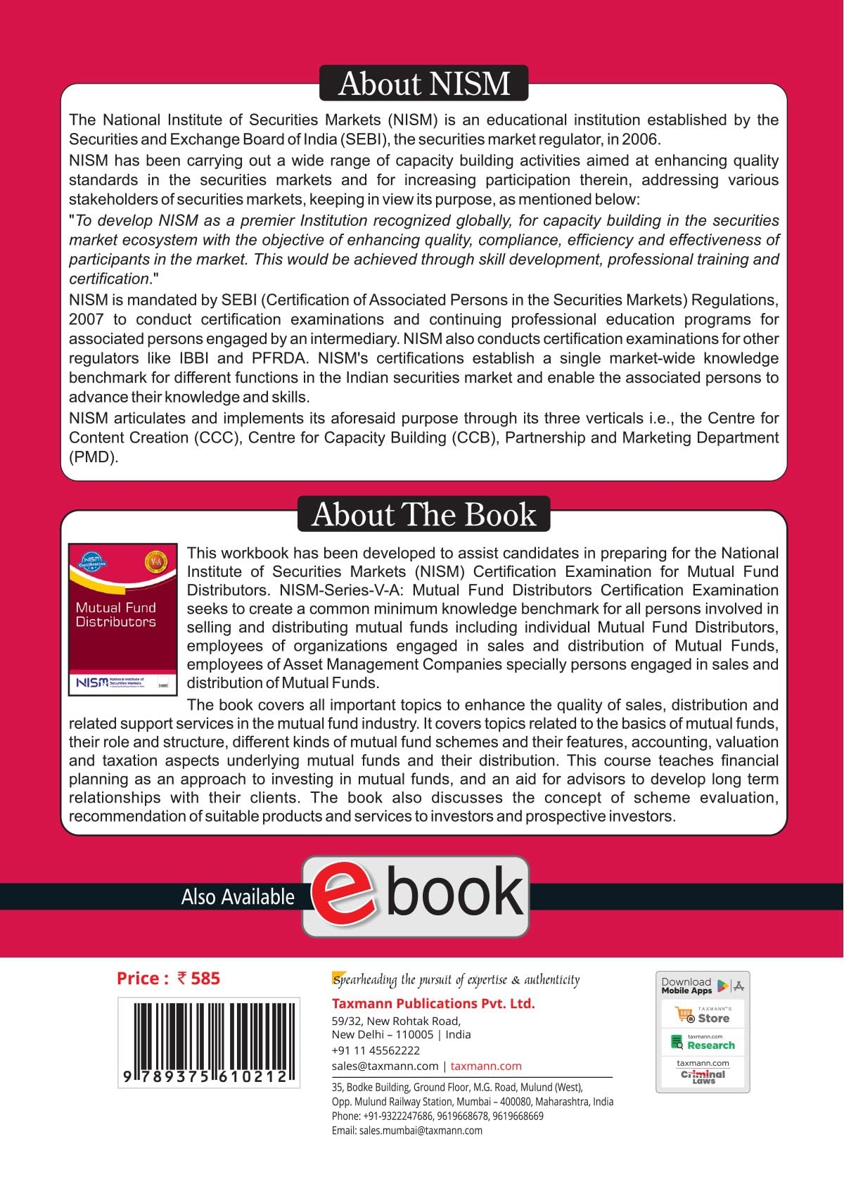 NISM X Taxmann's Mutual Fund Distributors – A Complete Working Guide Spanning Mutual Fund Concepts | Regulation | Distribution | Valuation | Taxation | Investor Servicing | Scheme Selection