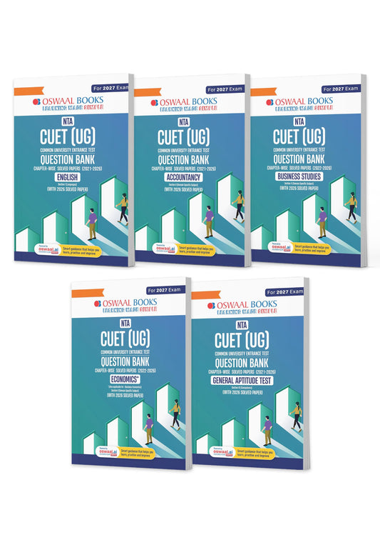 Oswaal NTA CUET (UG) Chapter-wise Solved Papers Question Bank | English, Accountancy, Business Studies, General Test & Economics | Set of 5 Books | With Solved Paper 2026 | For 2027 Exam