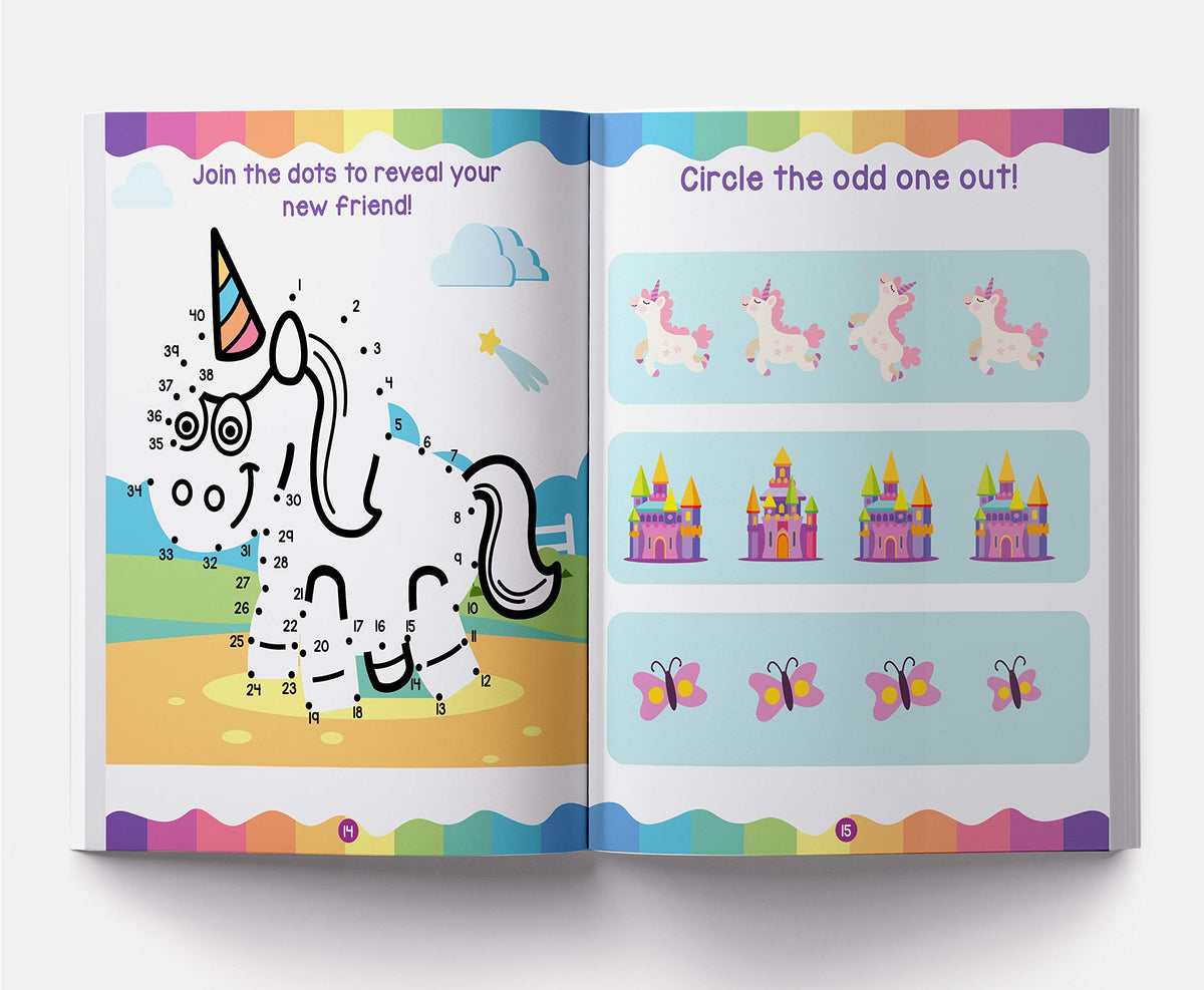 Let’S Be A Unicorn - Reusable Wipe And Clean Activity Book With 15 Wipe And Clean Sheets