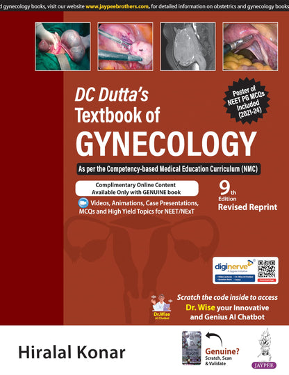 DC Dutta's Textbook of Gynecology, 9/E for MBBS Final Year, NEET PG Aspirants | CBME-Aligned OBG Textbook with Practical Gynecology Chapter | Online Videos, Case Presentations and MCQs