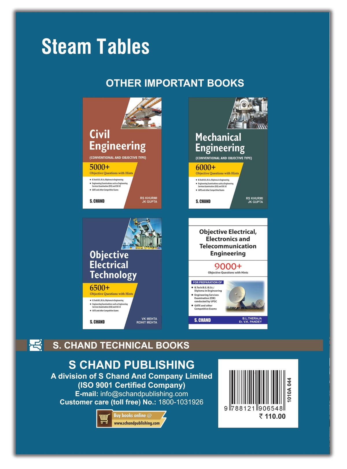 Steam Tables with Mollier Diagram in SI Units | By RS Khurmi & N Khurmi