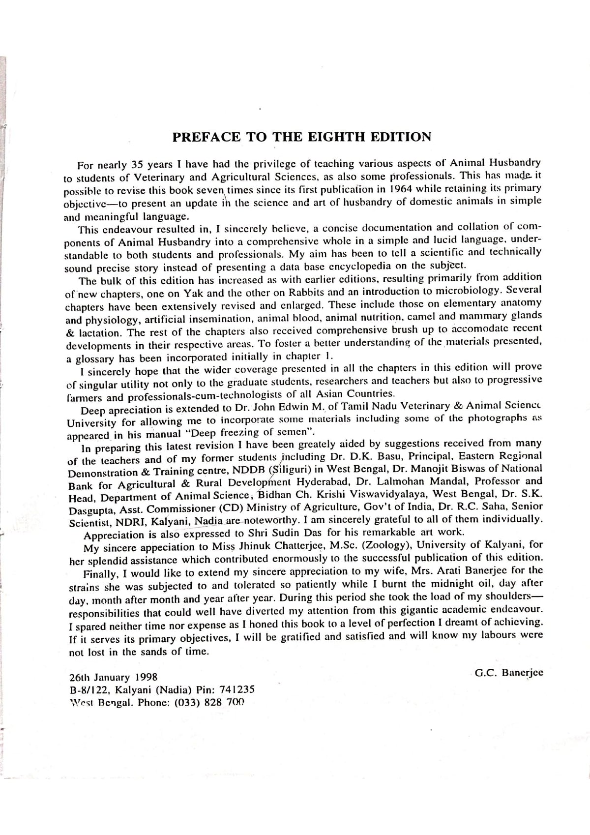 TEXTBOOK OF ANIMAL HUSBANDRY, 8TH EDN