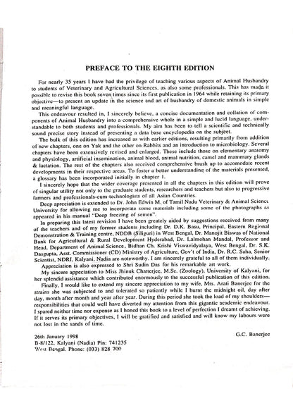 TEXTBOOK OF ANIMAL HUSBANDRY, 8TH EDN