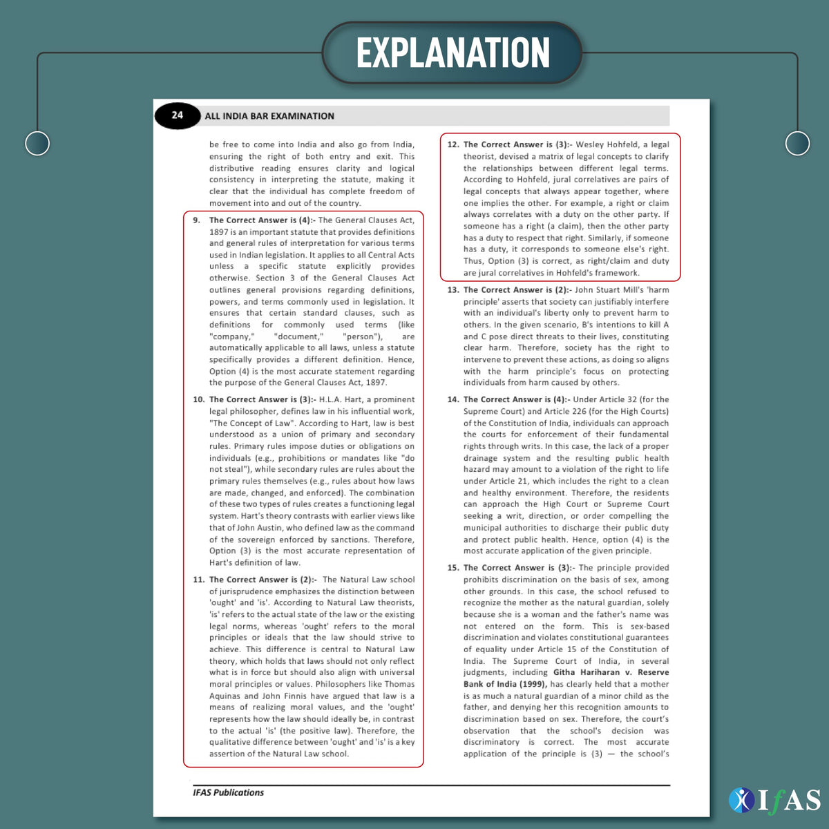 AIBE Exam Books 2026 | 16 Years (2011–2026) AIBE Previous Question Paper Solved with Detailed Solutions | Topicwise PYQ Book for All India Bar Examination | IFAS
