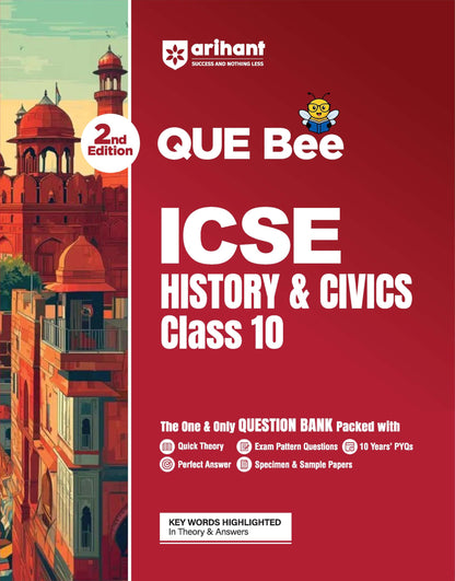 Arihant ICSE History & Civics Class 10 Exam 2026-27 | Quick Theory, Exam Pattern Questions & Sample Papers | As per Latest ICSE Syllabus | Que Bee 2nd Edition 2027