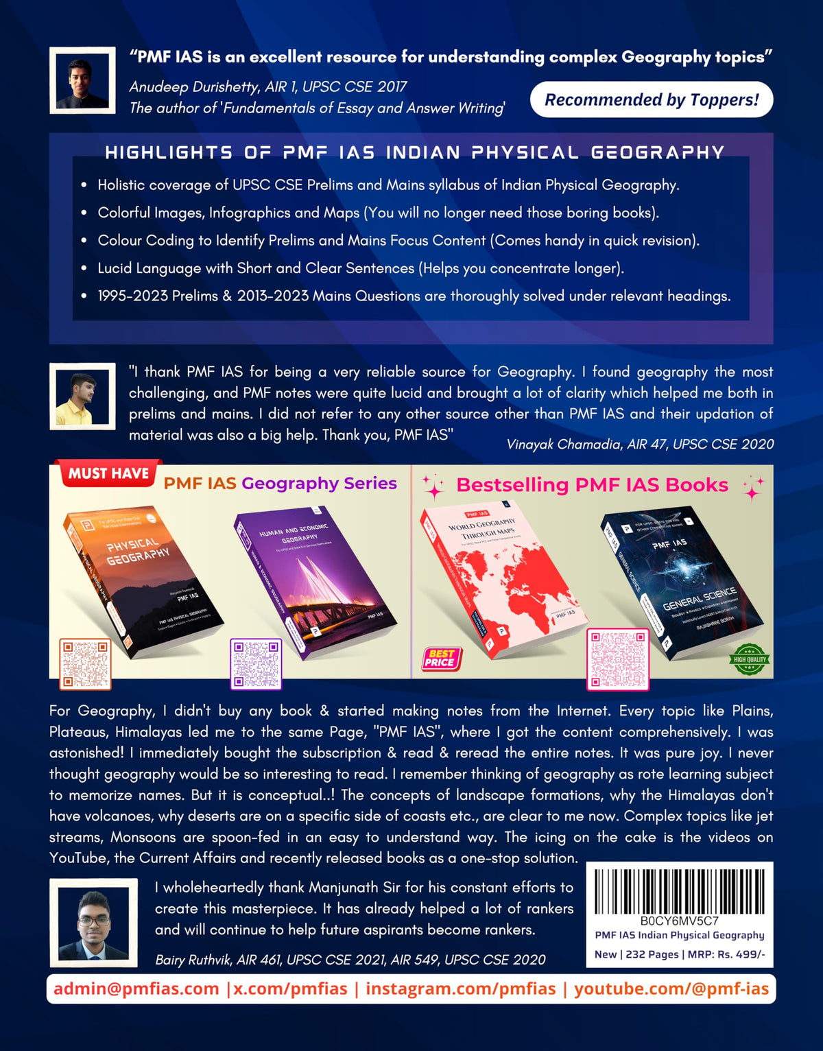 PMF IAS Indian Physical Geography for UPSC, State PCS and Other Competitive Exams