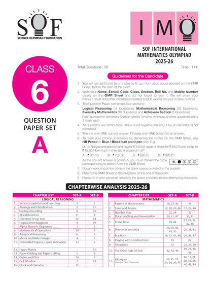 MTG IMO Olympiad 10 Previous Years Papers Class 6 Mathematics (2025-2021 Set A & B) - Model Test Papers with 24 Sample OMR Sheets | PYQ Book For SOF Olympiad 2026-27 Exam