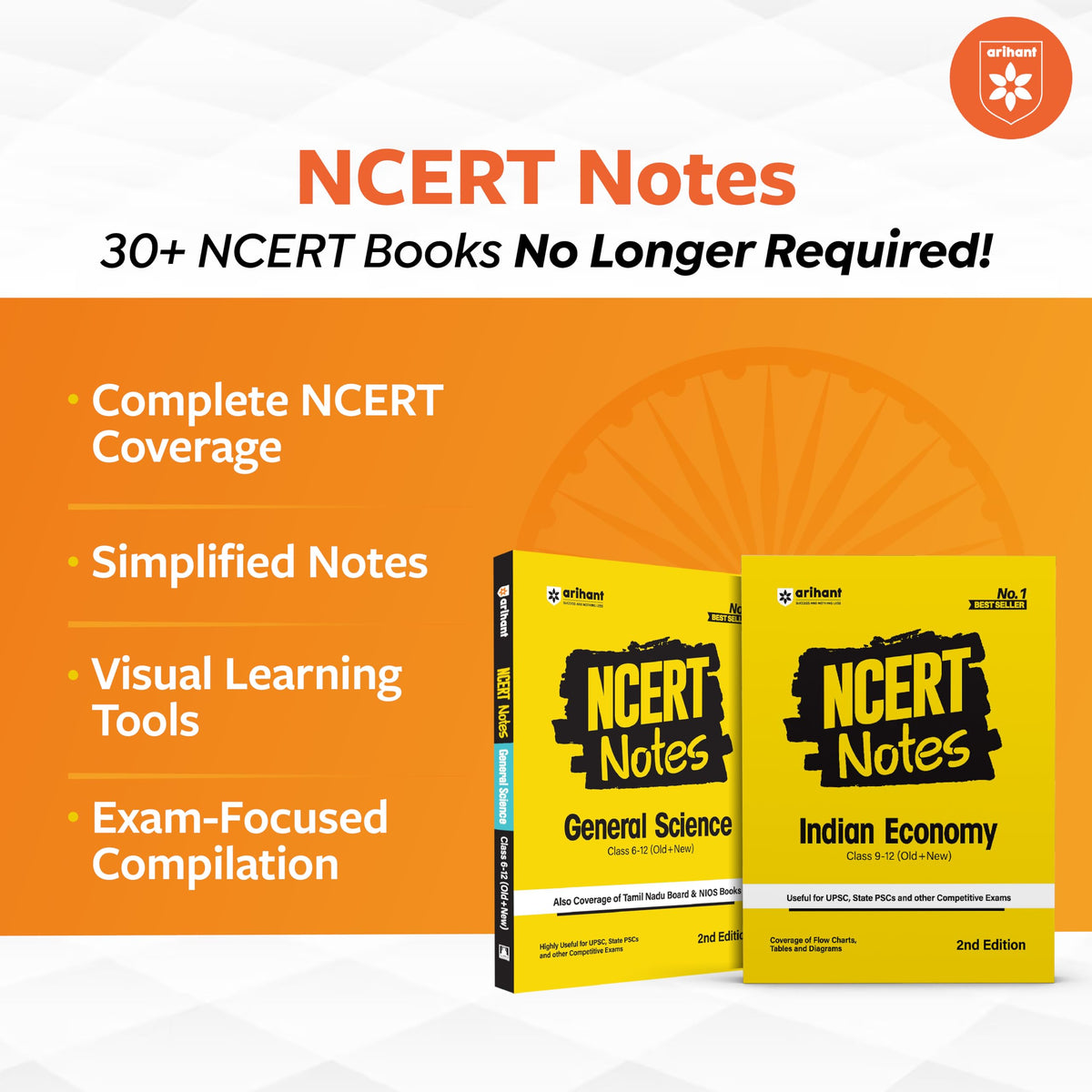 Arihant NCERT Notes Indian Economy, Polity & Governance, World Geography, History, General Science | Class 6–12 (Old + New) | Useful for UPSC, State PSCs & Other Competitive Exams | 2nd Edition