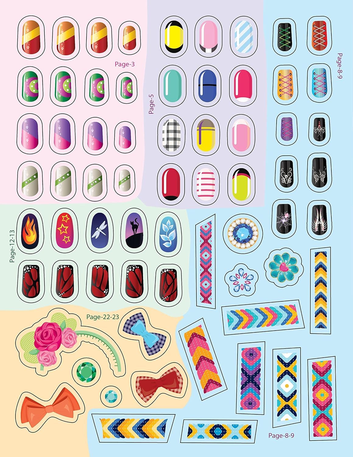 Nail Art and Hair Style Colouring and Sticker Activity Book for Kids Age 3 -6 years- Create and Colour Your Own Nail Art with 100+ Glitter Stickers