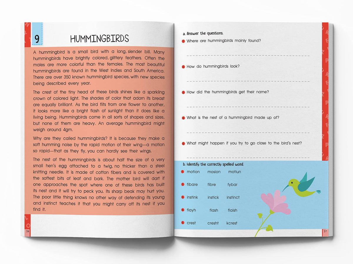 Super Fun Reading Comprehension Workbook: Level 2 | Activity Book for Kids | Ages 7–9 | Strengthen Reading & Thinking Skills with Engaging Passages
