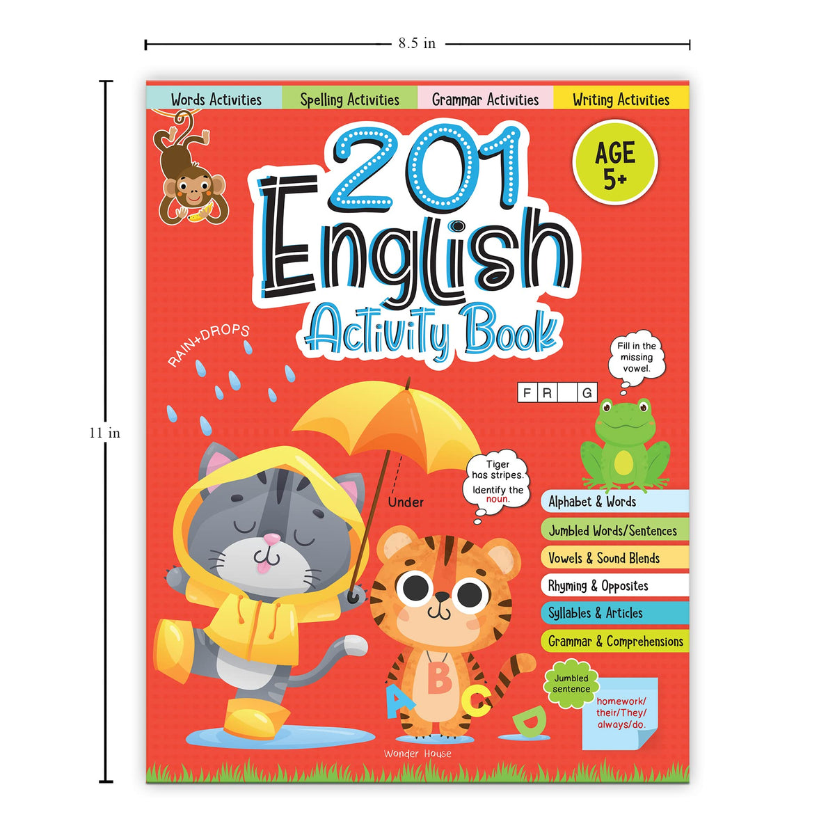 201 English Activity Book: Fun Activities and Grammar Exercises | Alphabet & Words, Rhyming & Opposites | Ages 5–9 | 4+ Hours of Interactive Learning