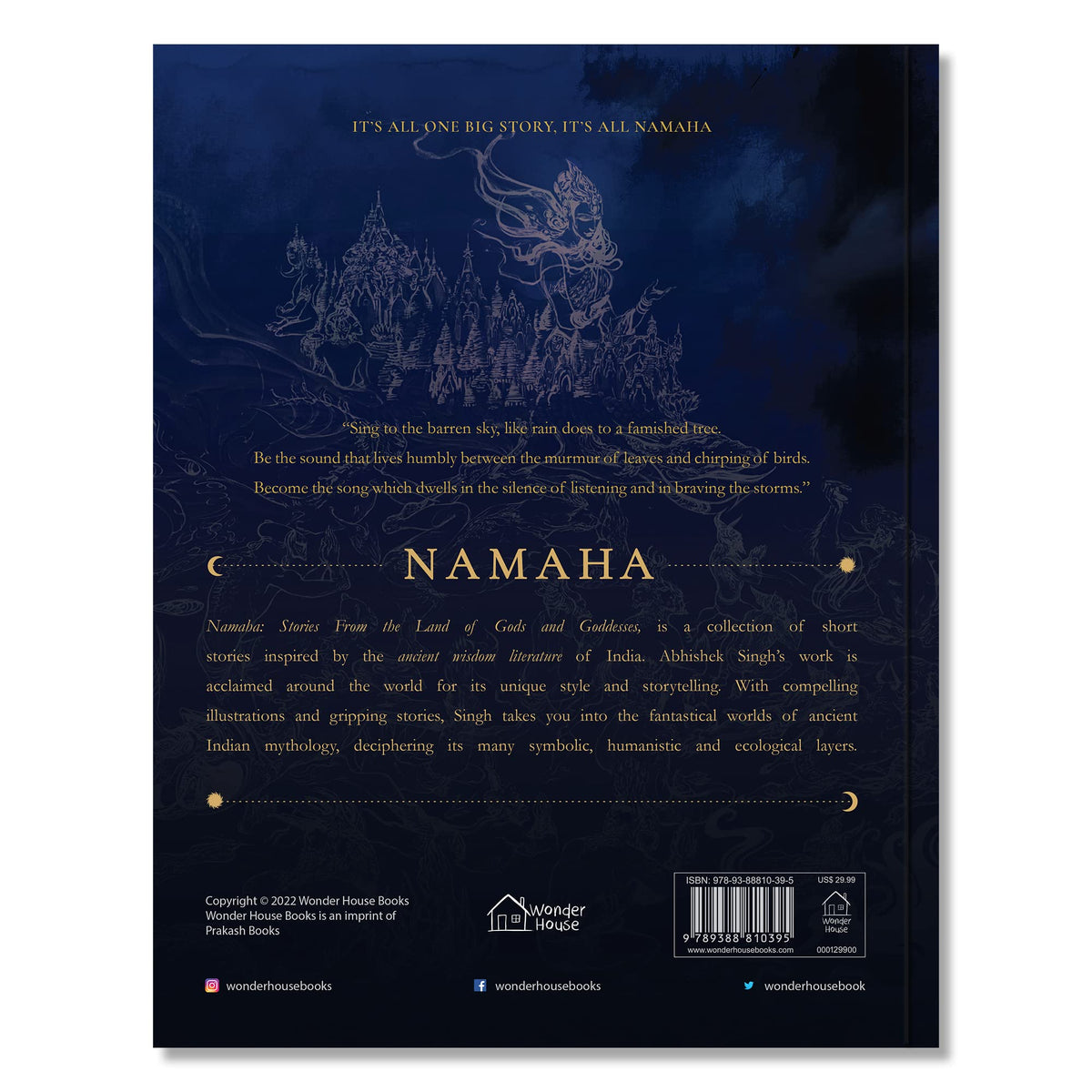 NAMAHA - Stories From The Land Of Gods And Goddesses by Abhishek Singh Illustrated Short Stories from Indian Mythology with Stunning Shiva Artwork | 8.5in. x 11in.