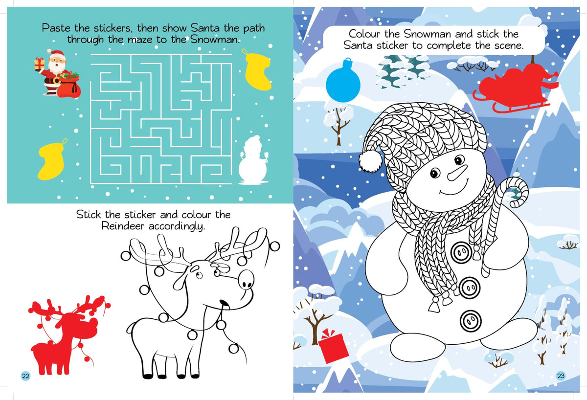 My Big Sticker And Activity Book: Christmas Sticker and Activity Book - Learning Activity Books for Kids 4+ Years - Early Learning Books