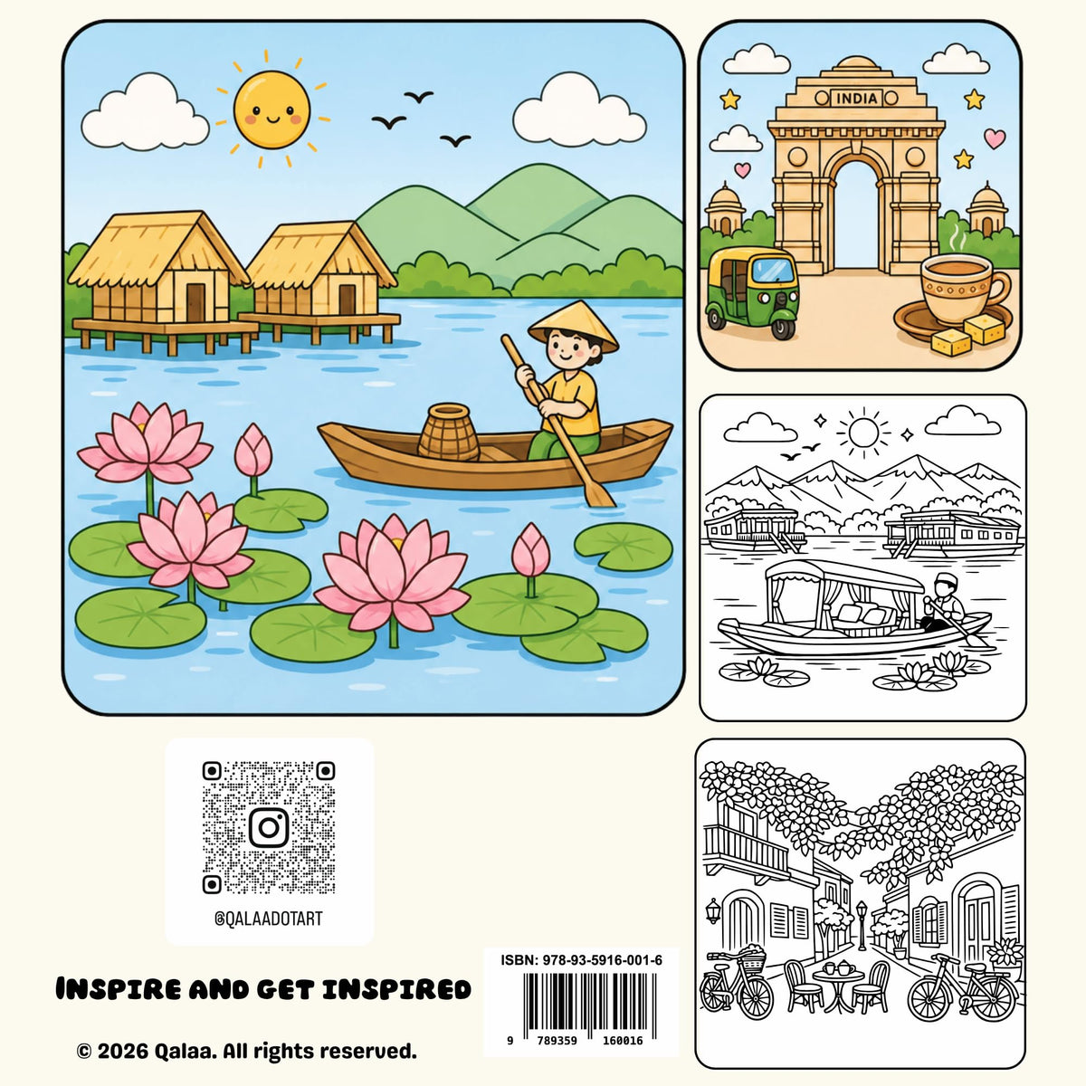 DIVINE INDIA Colouring Book for Adults & Kids | Relaxing Colouring Journey Through India's 28 States & 8 Union Territories | Explore India's Culture | Cute & Easy Designs | 8 x 8 Inch