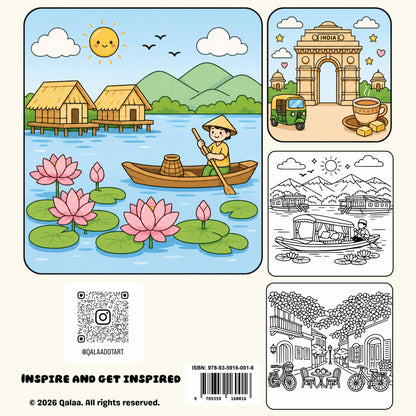 DIVINE INDIA Colouring Book for Adults & Kids | Relaxing Colouring Journey Through India's 28 States & 8 Union Territories | Explore India's Culture | Cute & Easy Designs | 8 x 8 Inch