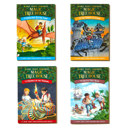Magic Tree House Volumes 1–4 Boxed Set | Time-Travel Adventures with Jack & Annie Featuring Dinosaurs, Knights, Mummies & Pirates | Chapter Books for Ages 6+