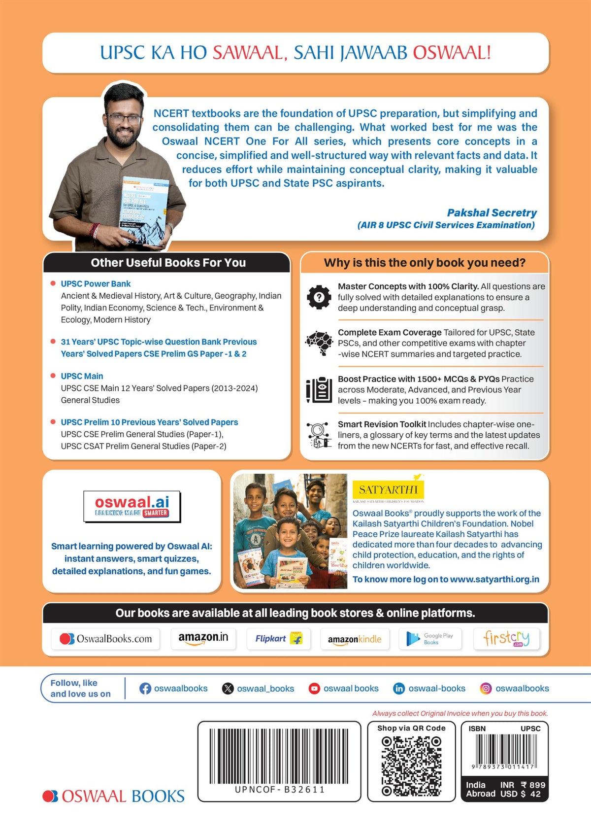 Oswaal NCERT One For All Book for UPSC & State PSCs | History Classes 6-12 (Old & New NCERT Edition) Latest Edition