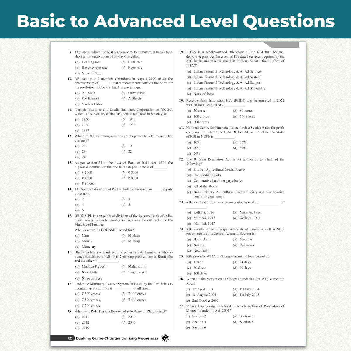 PW Banking Game Changer Banking Awareness Prepnotes & 3000+ PYQs By Shushmita Mam For 2026-27 Exams | Chapterwise Theory with 15 Online CBT Tests | ... & Clerk, SBI PO & Clerk, RRB PO & Clerk Exams