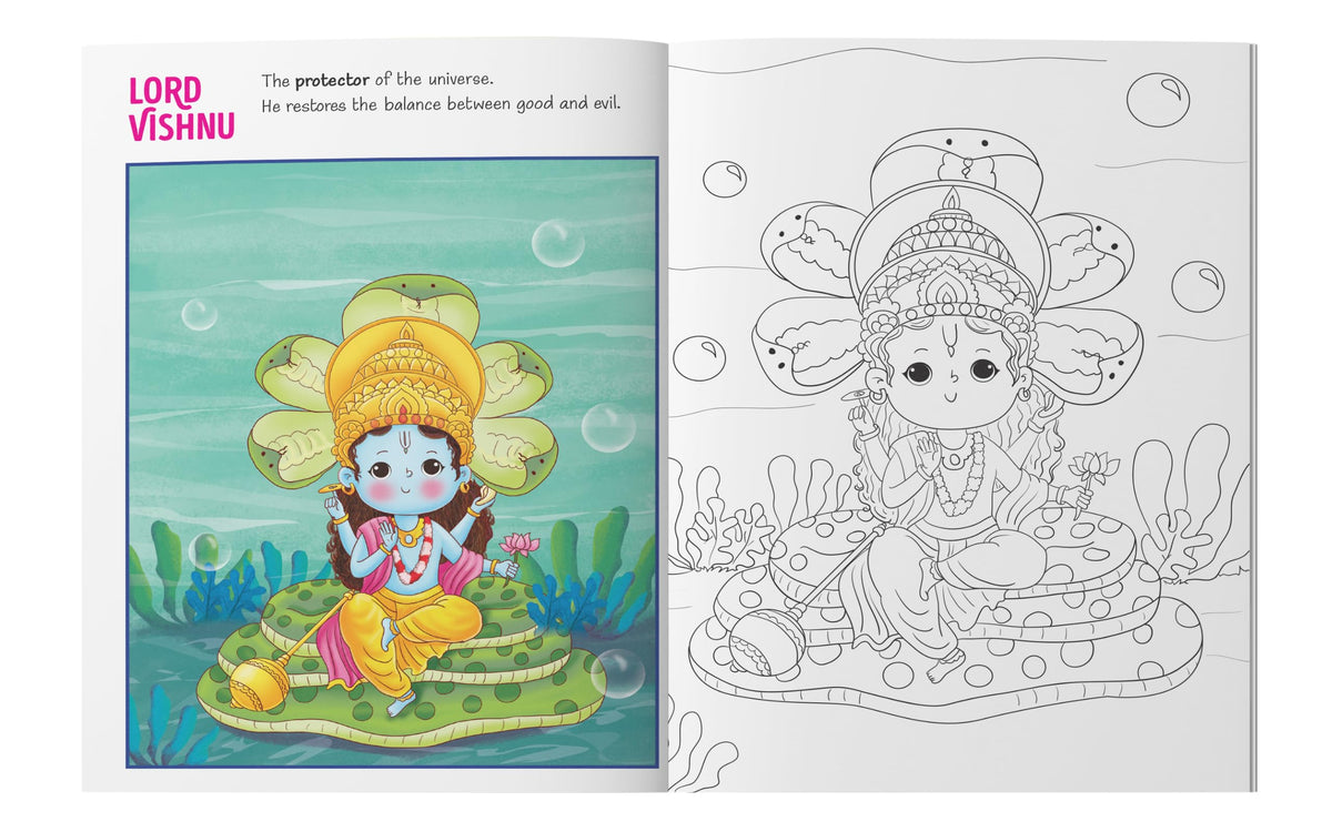First Coloring Book of Gods & Goddesses: Captivating Copy Coloring book of Hindu Gods and Goddesses | Book for 3+ [Select Learning]