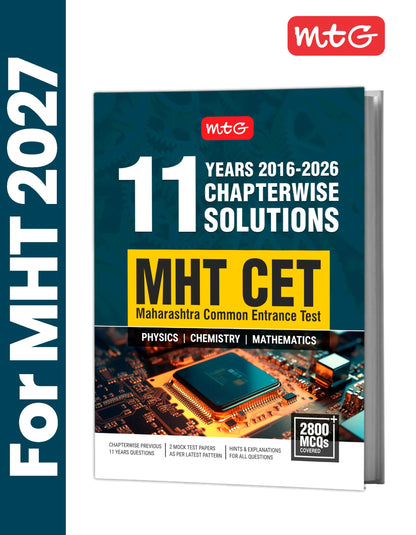 MTG 11 Years MHT CET PYQ Book For 2027 Exam | MHTCET Chapterwise Previous Solved Questions Papers | Mock Test Papers For Physics, Chemistry & Mathematics