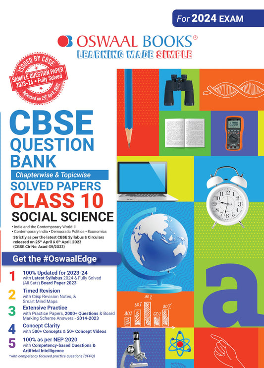 Oswaal CBSE Class 10 Social Science Question Bank (For 2024 Board Exams)