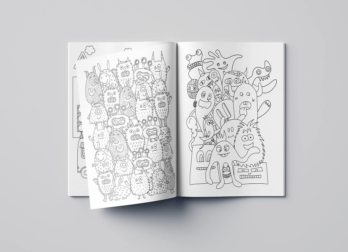 Doodle Coloring For Kids - Blue Edition